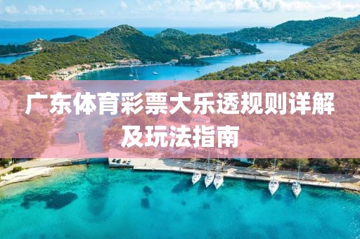 广东体育彩票大乐透规则详解及玩法指南